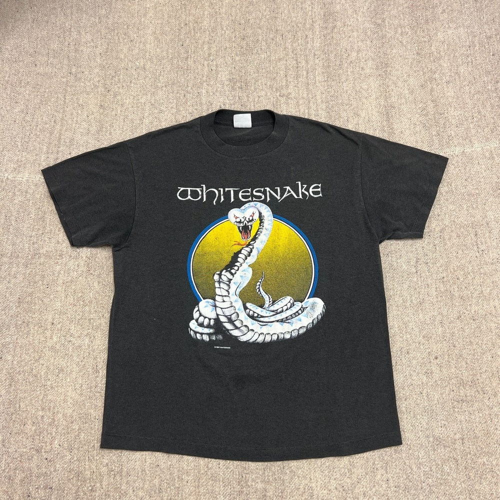 Vintage Whitesnake Shirt Mens Medium Black 1987 Tour - Picture 1 of 11